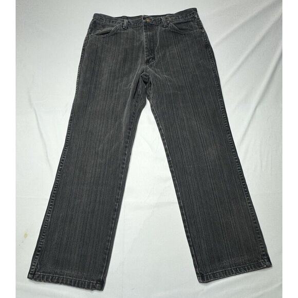 Wrangler Men's 936WBK Straight Leg Faded Black Western Jeans - Size 33x26.5 - Picture 1 of 6